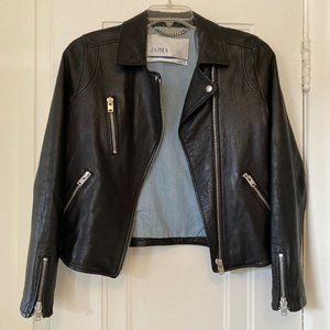 DOMA ladies black lamb leather MOTO / BIKER style jacket excellent